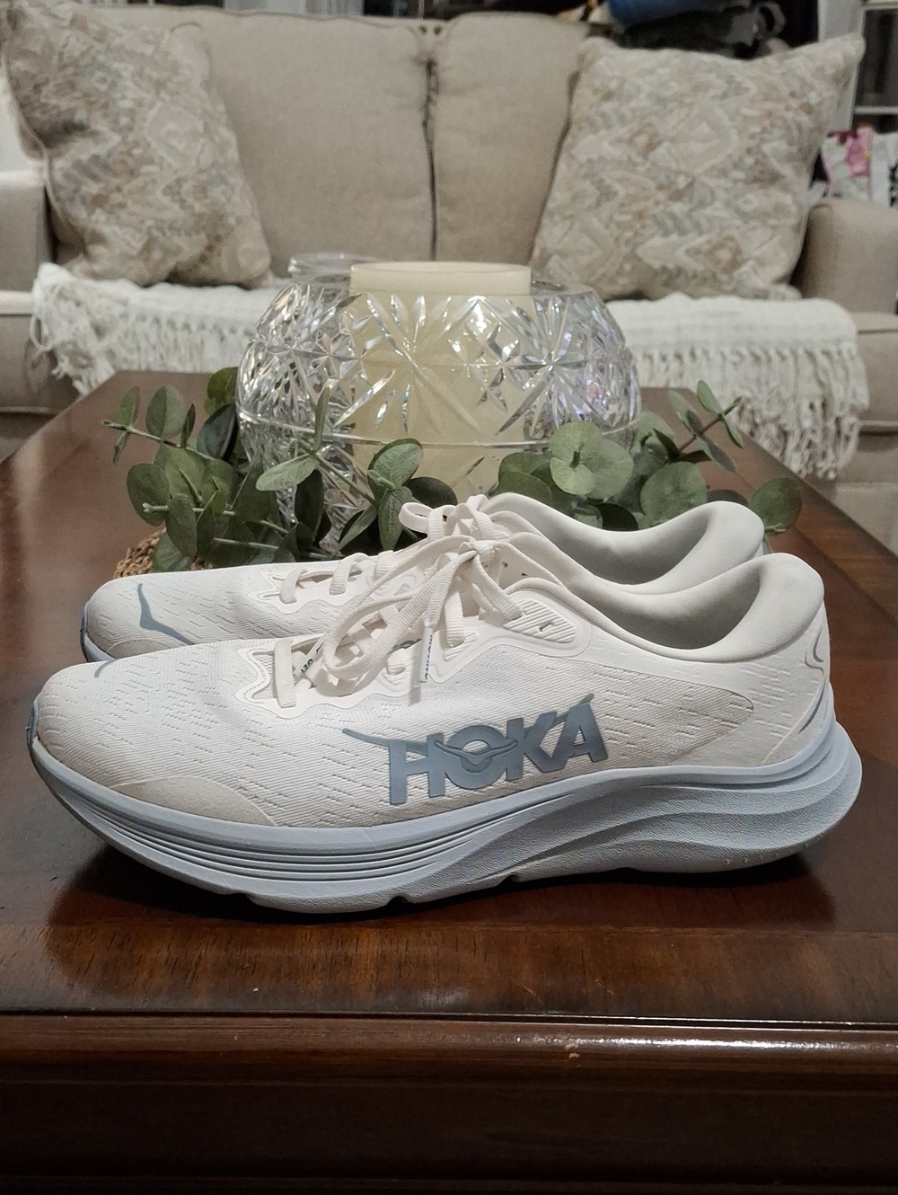 Hoka Solimar 2 Women's White/Light Blue Slipstream Running Sneakers Size 10B